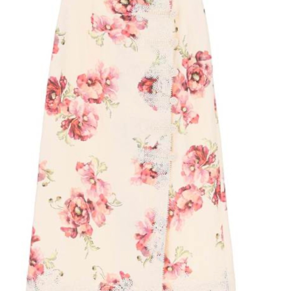 Zimmermann Floral Cream and Pink Skirt